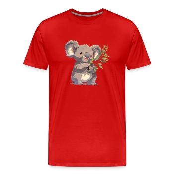 Koalas Koala - T-shirt bio Premium Homme - rouge - Devant - Damien (186cm)
