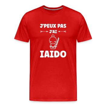 iaido - T-shirt bio Premium Homme - rouge - Devant - Damien (186cm)