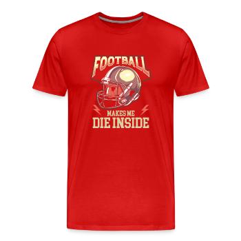 American football enthusiast with team spirit and - Men's Premium Organic T-Shirt - red - Front - Damien (186cm)