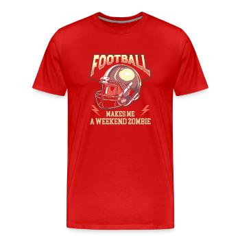 American football enthusiast with team spirit and - Men's Premium Organic T-Shirt - red - Front - Damien (186cm)