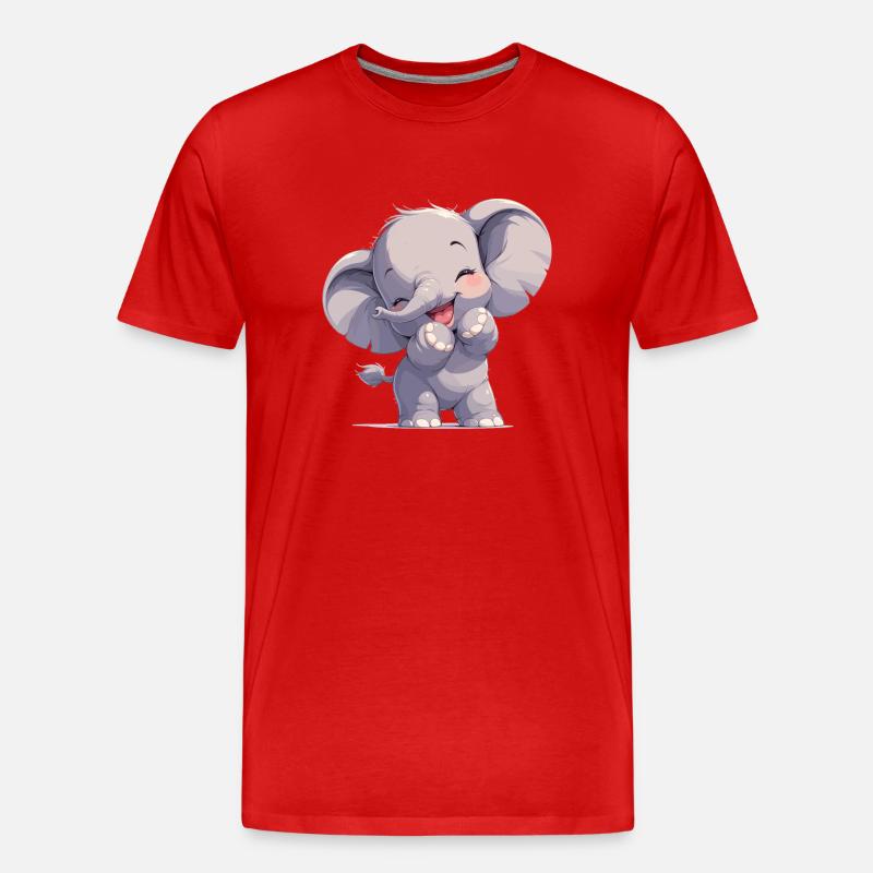 Elephant Elefanten Elefant - Männer Premium Bio T-Shirt - Rot