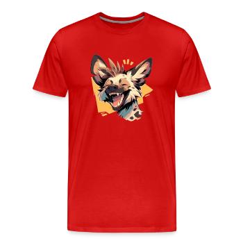 Chien sauvage Wildhunde Wildhund - T-shirt bio Premium Homme - rouge - Devant - Damien (186cm)