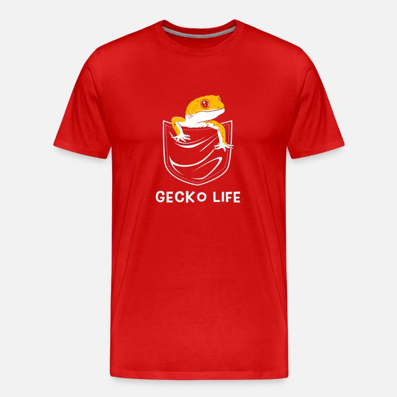 Leopard Gecko - Männer Premium Bio T-Shirt - Rot