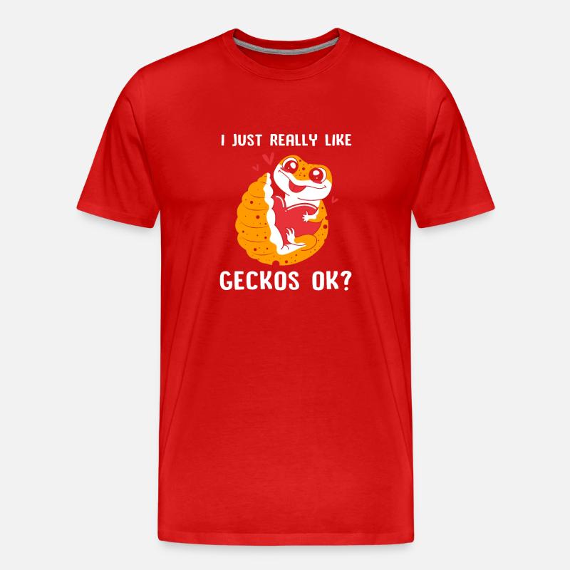Leopard Gecko - Männer Premium Bio T-Shirt - Rot