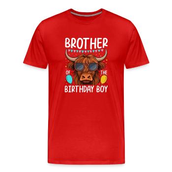 Brother Of The Birthday Boy - Men's Premium Organic T-Shirt - red - Front - Damien (186cm)