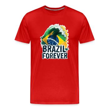 BRASILIEN - T-shirt bio Premium Homme - rouge - Devant - Damien (186cm)
