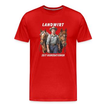 FARMER FOR GENERATIONS - Men's Premium Organic T-Shirt - red - Front - Damien (186cm)