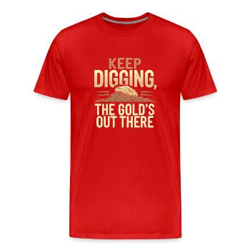 Goldrausch Abenteuer Goldsucher Schatzsuche - Männer Premium Bio T-Shirt - Rot - Vorne - Damien (186cm)