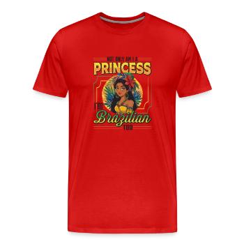 Mädchen Brazilianische Herkunft Brasilien - Männer Premium Bio T-Shirt - Rot - Vorne - Damien (186cm)