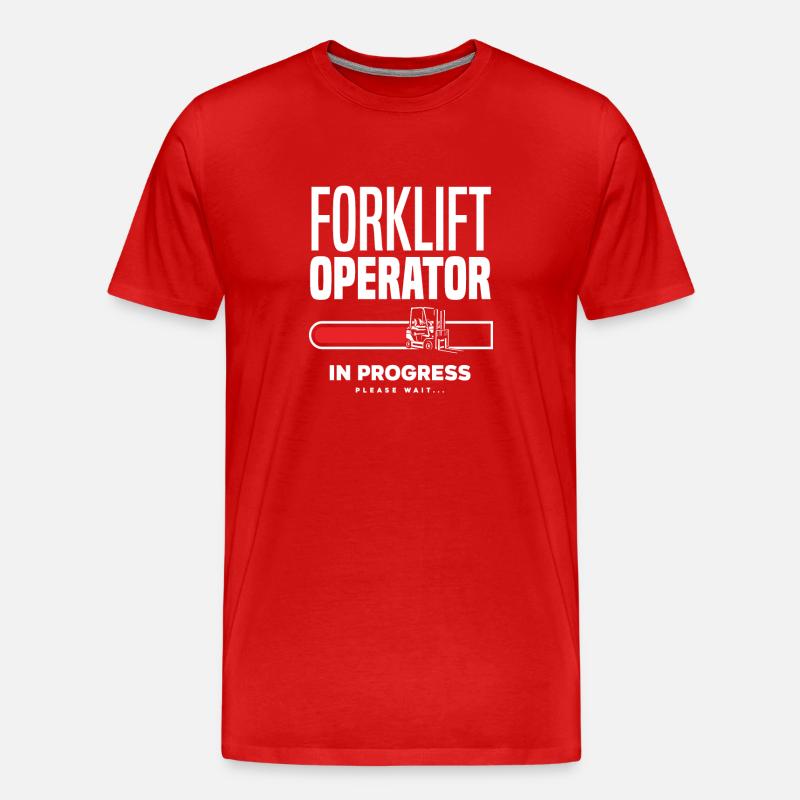 Gabelstaplerfahrer Fortschritt Bitte Warten - Männer Premium Bio T-Shirt - Rot