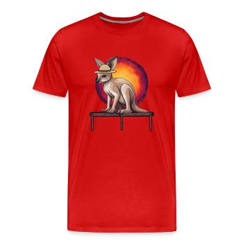 Kangaroo Australia Wildlife Children Child Baby - Men's Premium Organic T-Shirt - red - Front - Damien (186cm)