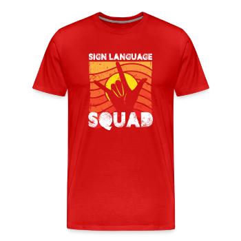 sign language squad Design for a sign language - Männer Premium Bio T-Shirt - Rot - Vorne - Damien (186cm)