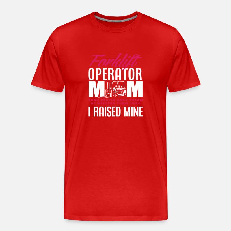 Gabelstaplerfahrer Mama Held - Männer Premium Bio T-Shirt - Rot