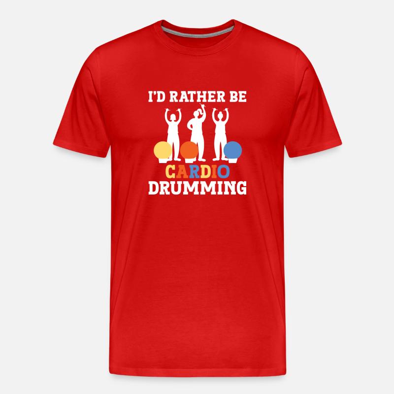 I'd Rather Be Cardio Drumming - Männer Premium Bio T-Shirt - Rot