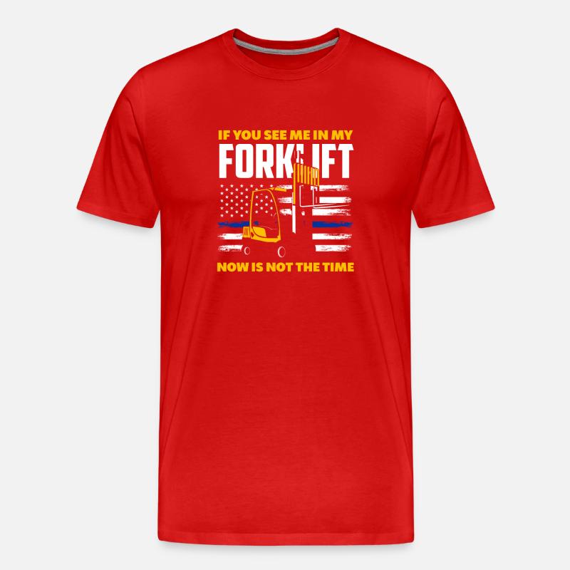 Gabelstaplerfahrer Spruch Lustig Arbeit - Männer Premium Bio T-Shirt - Rot