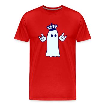 Mignon Métal Halloween Fantôme Roi Couronne Fantôme - T-shirt bio Premium Homme - rouge - Devant - Damien (186cm)