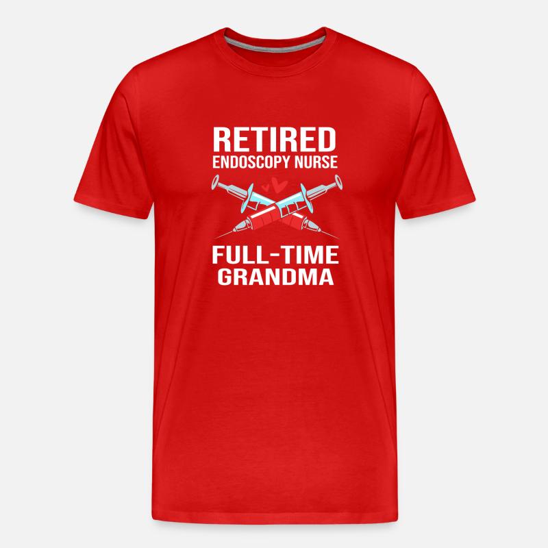 Krankenschwester Rente - Männer Premium Bio T-Shirt - Rot