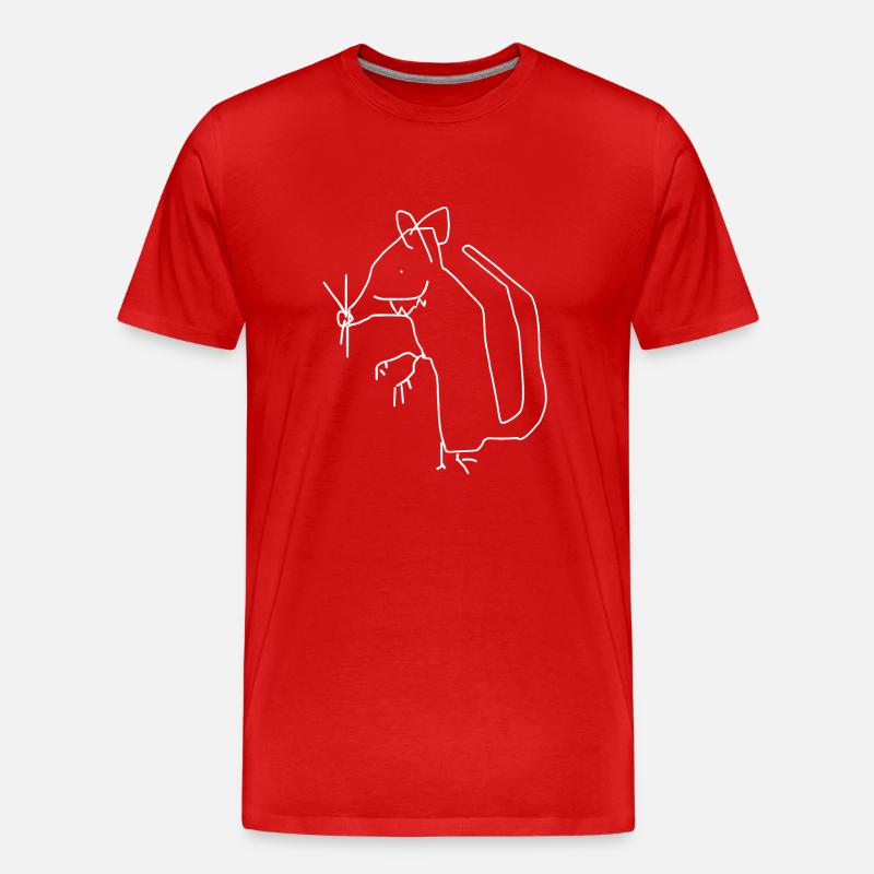 Ratte Tier lustig - Männer Premium Bio T-Shirt - Rot