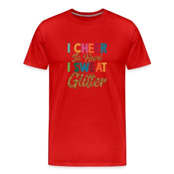 J’applaudis si fort que je transpire paillettes cheerleading cheerleading - T-shirt bio Premium Homme - rouge - Devant - Damien (186cm)