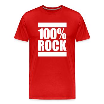 100% Percent Rock Heavy Metal Music Text Logo Fun - Men's Premium Organic T-Shirt - red - Front - Damien (186cm)