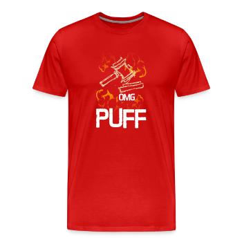 Omg Puff Gout Marteau vintage - T-shirt bio Premium Homme - rouge - Devant - Damien (186cm)