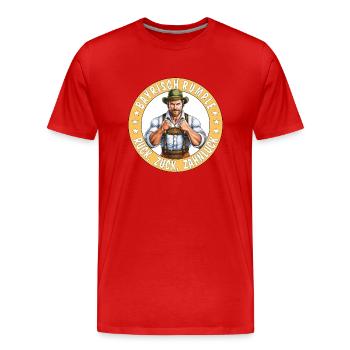 MAN BAVARIAN RUMBLE IN NO TIME AT ALL TOOTH GAP - Men's Premium Organic T-Shirt - red - Front - Damien (186cm)