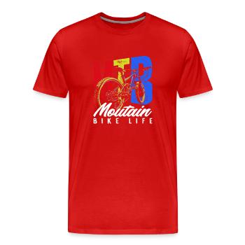 MTB Mountain Bike Life Bike Adventure - Men's Premium Organic T-Shirt - red - Front - Damien (186cm)