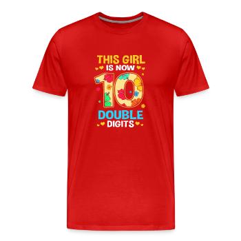 14th birthday Ten year of birth Date of birth - Men's Premium Organic T-Shirt - red - Front - Damien (186cm)