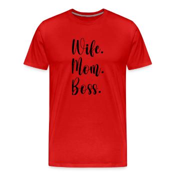 Wife Mom - Men's Premium Organic T-Shirt - red - Front - Damien (186cm)