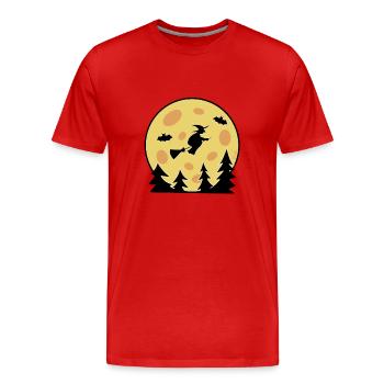 Sorcière au clair de lune - T-shirt bio Premium Homme - rouge - Devant - Damien (186cm)