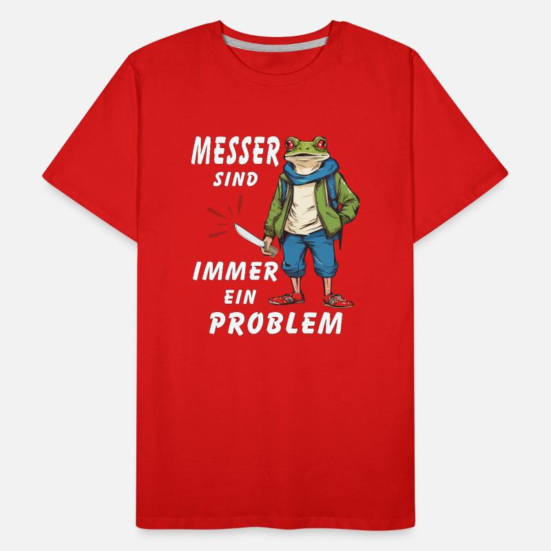 FROSCH MESSER SIND IMMER EIN PROBLEM Männer Premium Bio T-Shirt