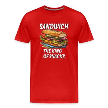 LE SANDWICH LE ROI DES SNACKS - T-shirt bio Premium Homme - rouge - Devant - Damien (186cm)