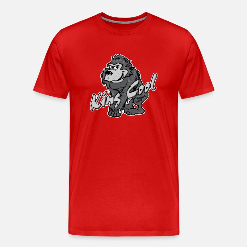 Gorilla King Cool - Männer Premium Bio T-Shirt - Rot