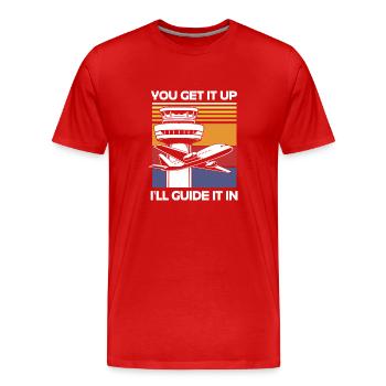 Air traffic controller - Men's Premium Organic T-Shirt - red - Front - Damien (186cm)