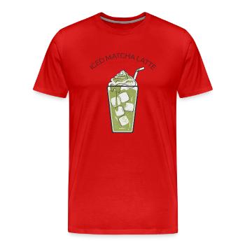 Iced Matcha Latte 2 - Männer Premium Bio T-Shirt - Rot - Vorne - Damien (186cm)