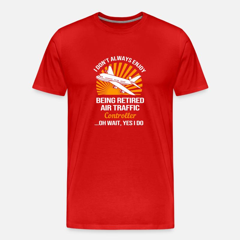 Fluglotse - Männer Premium Bio T-Shirt - Rot