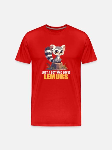 Lemuren Lemurs Lemur - Men's Premium Organic T-Shirt - red