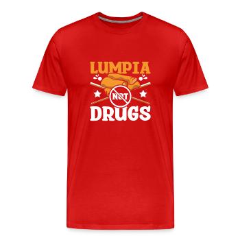 Le lumpia, pas la drogue - T-shirt bio Premium Homme - rouge - Devant - Damien (186cm)