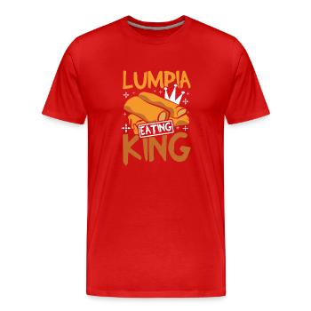 Roi mangeur de lumpia - T-shirt bio Premium Homme - rouge - Devant - Damien (186cm)
