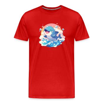 Dolphin Delfine Delfin - Männer Premium Bio T-Shirt - Rot - Vorne - Damien (186cm)