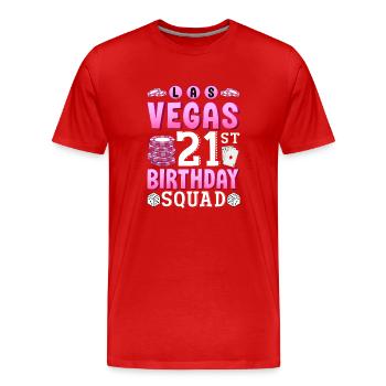 Équipe du 21e anniversaire de Las Vegas - T-shirt bio Premium Homme - rouge - Devant - Damien (186cm)