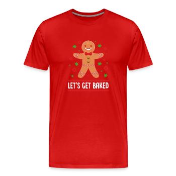 Gingerbread Man Gingerbread Heart Gingerbread Snacking - Men's Premium Organic T-Shirt - red - Front - Damien (186cm)