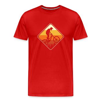 Mountain biking Mountain biking Mountain bikers - Men's Premium Organic T-Shirt - red - Front - Damien (186cm)