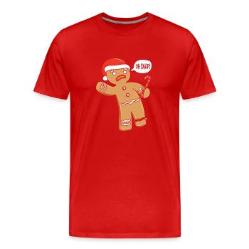 Gingerbread Man Gingerbread Heart Gingerbread Snacking - Men's Premium Organic T-Shirt - red - Front - Damien (186cm)