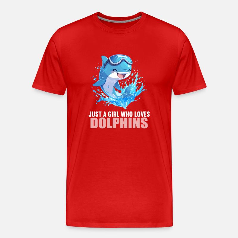 Dolphin Delfine Delfin - Männer Premium Bio T-Shirt - Rot