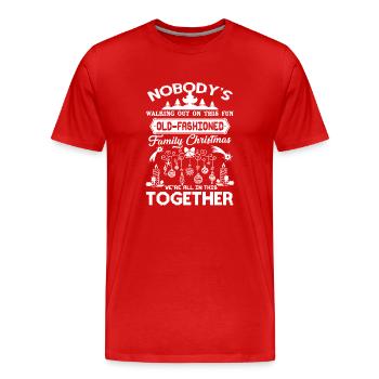 Christmas Family Christmas - Men's Premium Organic T-Shirt - red - Front - Damien (186cm)
