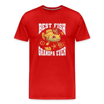 Aquariophile d’aquarium d’aquarium - T-shirt bio Premium Homme - rouge - Devant - Damien (186cm)