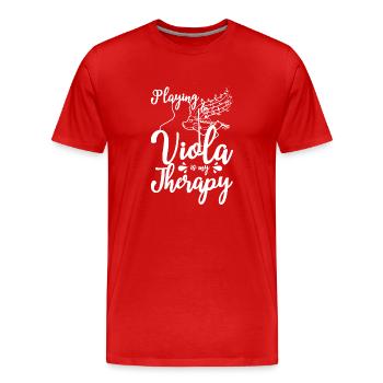Jouer de l’alto est ma thérapie - T-shirt bio Premium Homme - rouge - Devant - Damien (186cm)