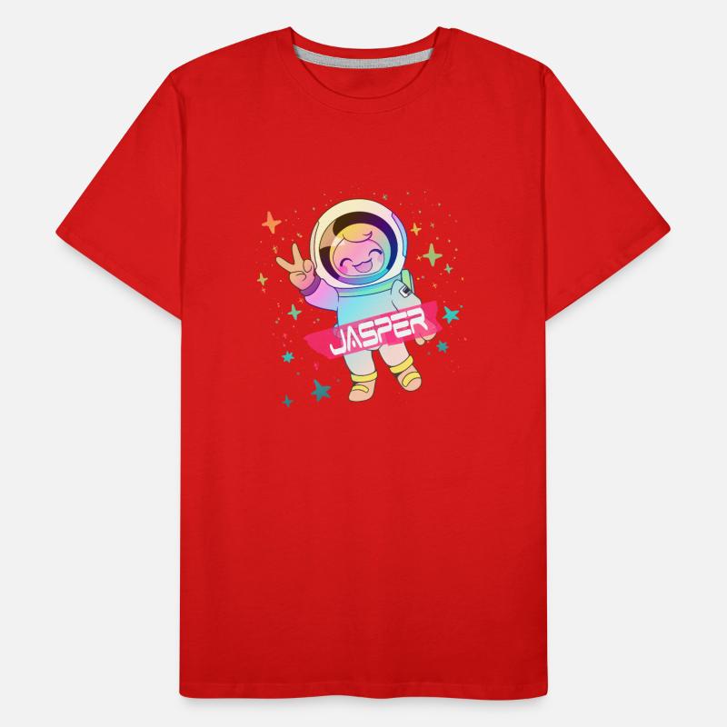 JASPER - Beautiful boy name with cute astronaut Men's Premium Organic T-Shirt