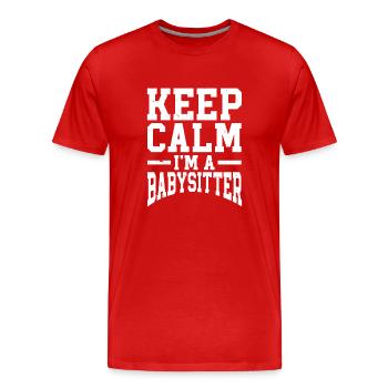 Baby-sitter Babysitting - T-shirt bio Premium Homme - rouge - Devant - Damien (186cm)